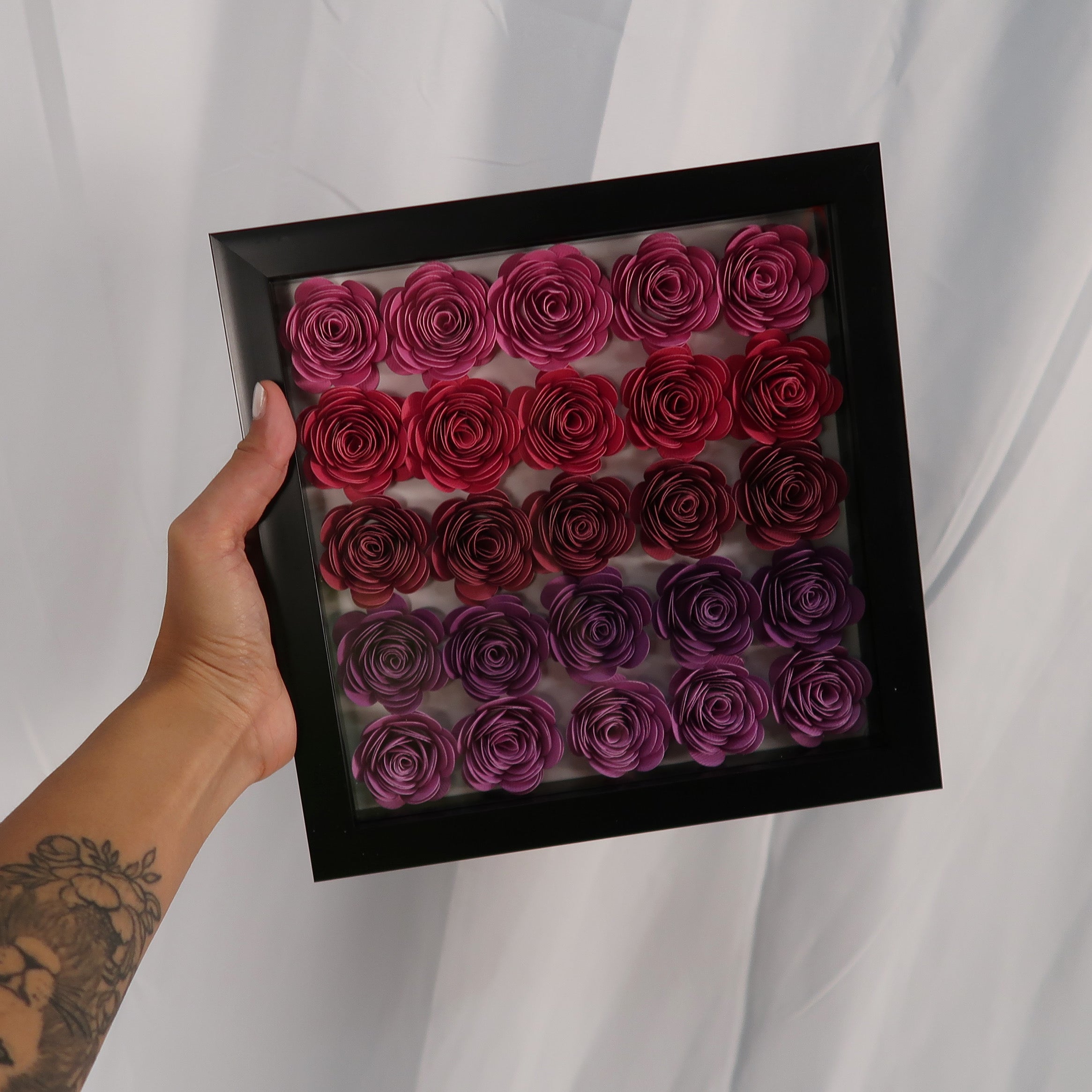 Roses Shadow Box (White Frame)